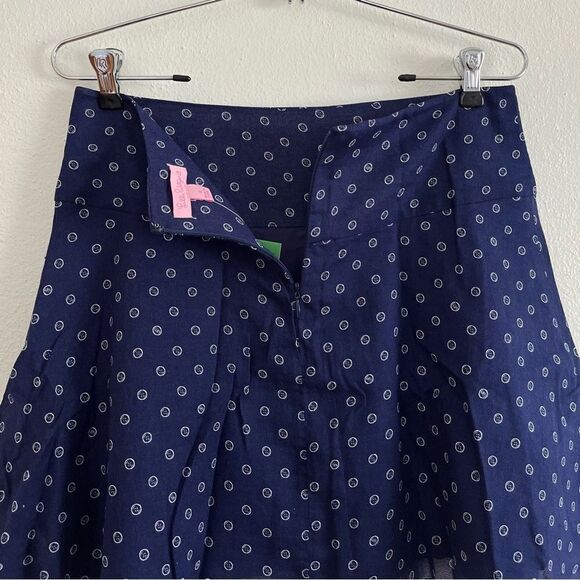 Lilly Pulitzer Charleston Flounce Mini Skirt A Little Unbuttoned Navy Blue 6 NWT - Picture 5 of 8